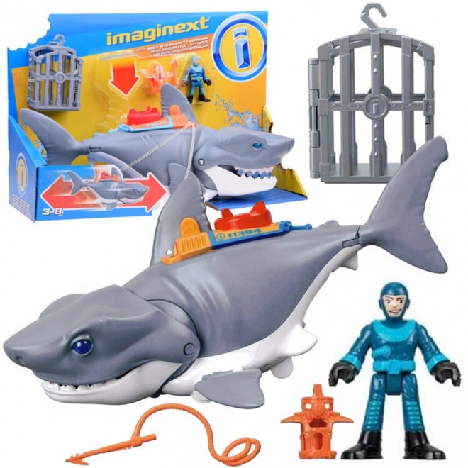 Mega napadalni morski pes Imaginext s premičnimi čeljustmi