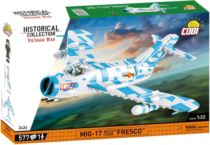 Gradbeni komplet letala MiG-17 Fresco – zgodovinska zbirka Vietnam War 1:32 (577 kosov)