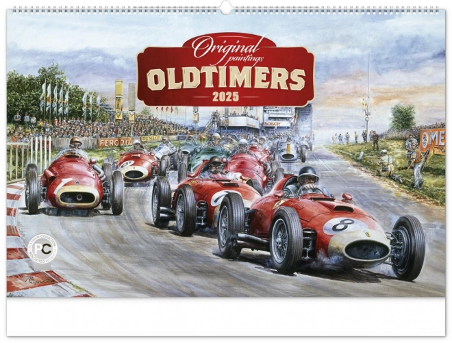 NOTIQUE Stenski koledar Oldtimers – Václav Zapadlík 2025, 64 x 42 cm