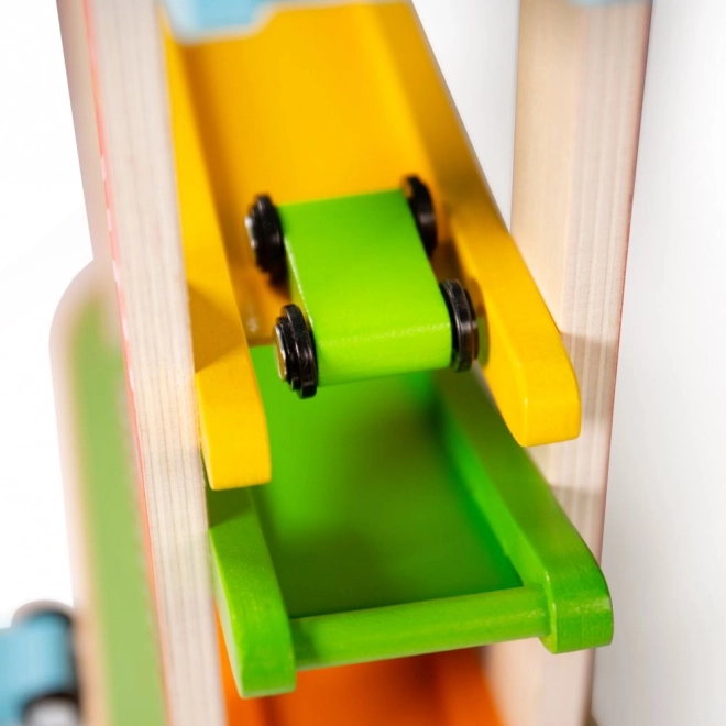 Lesena dirkalna steza za avtomobile Bigjigs Toys