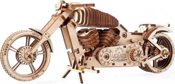 Lesena 3D sestavljanka motor UGEARS – mehanski model brez lepljenja