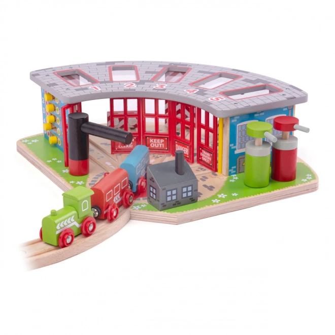 Bigjigs Rail Ekskluzivna garaža za 5 vlakcev