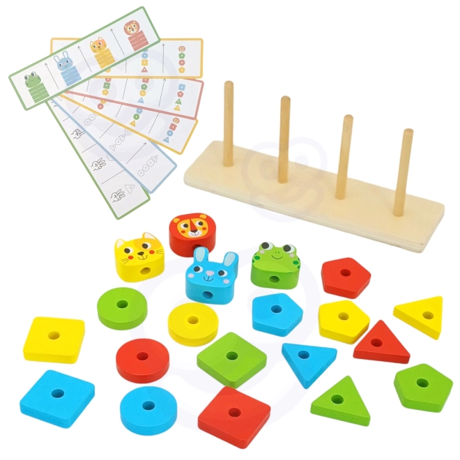 Montessori sestavljanka živali piramida 27 delov FSC