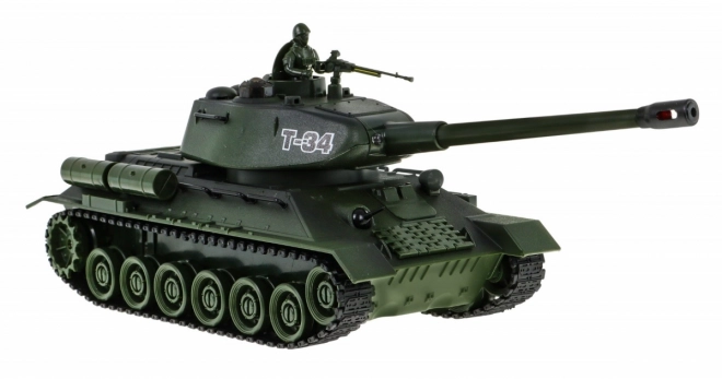 Daljinsko vodena 2 rezervoarja T-34 proti Tigru za otroke 3+ Strelni modeli 1:28 + Velika tankovska bitka + Svetlobni zvoki