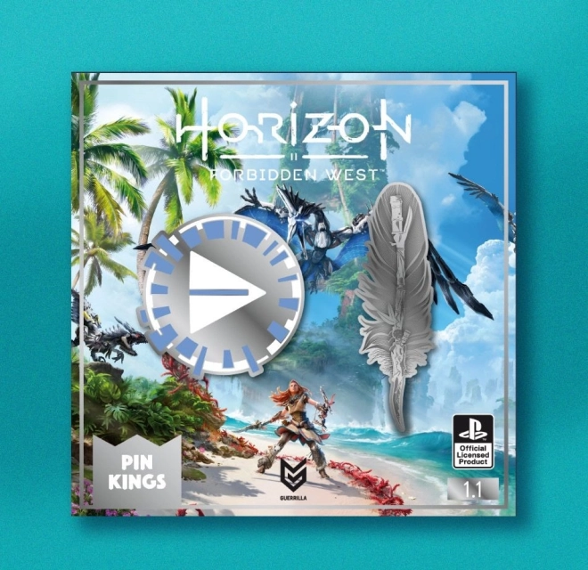 Značke Horizon Forbidden West – komplet 2 kovinskih značk