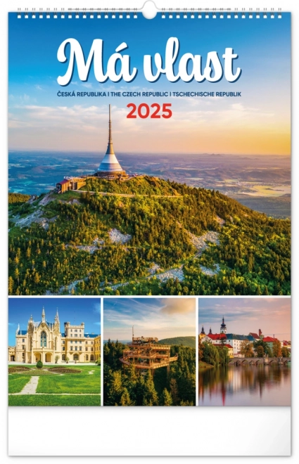 Stenski koledar Moja domovina 2025, 33 × 46 cm