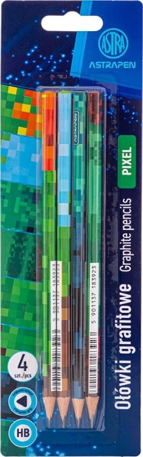 ASTRA Trikotna svinčnik HB Pixel 4ks (blister)