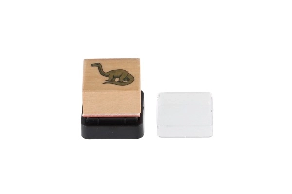 Leseni žigi 5+1 s blazinico dinozavri 3x3cm na kartonu