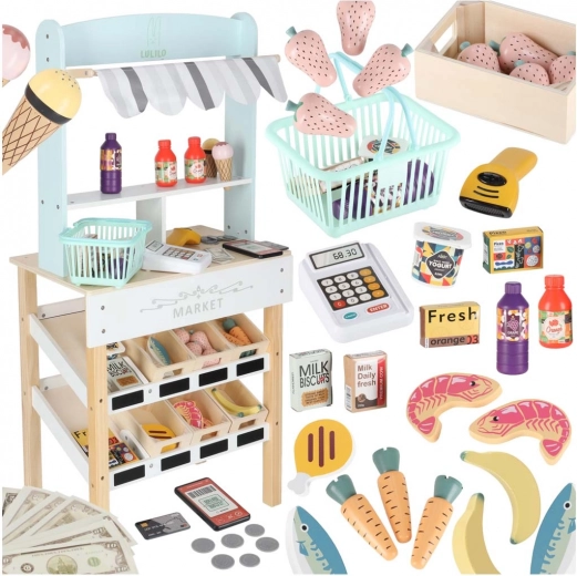 Stabilna lesena konstrukcija s 6 policami