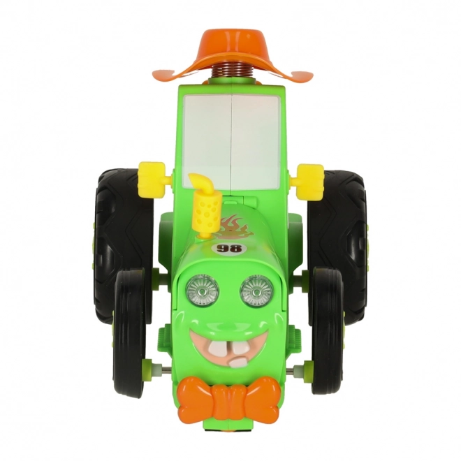Zeleni skakajoči plesni traktor na daljinsko upravljanje