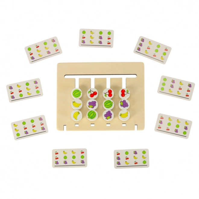 Montessori lesena izobraževalna igrača - ujemanje barv sadja