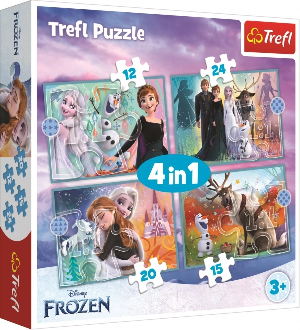 Zamrznjeno Puzzle 4v1 (12, 15, 20, 24 kosov) - Čudovit svet