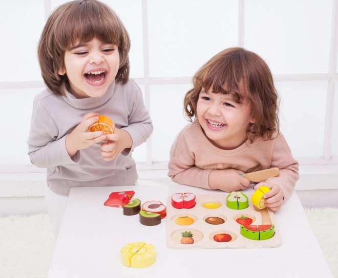 Klasični Svet Leseno Sadje za Rezanje Montessori Komplet