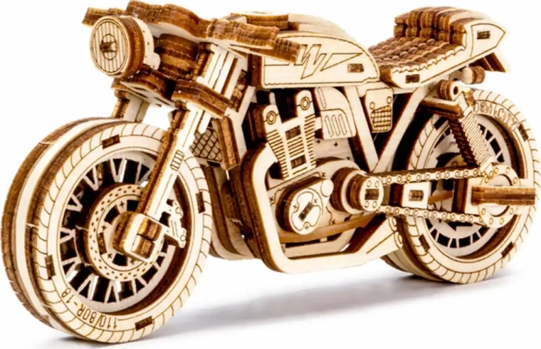 Lesene 3D sestavljanke motor Café Racer – WOODEN CITY (85 delov)