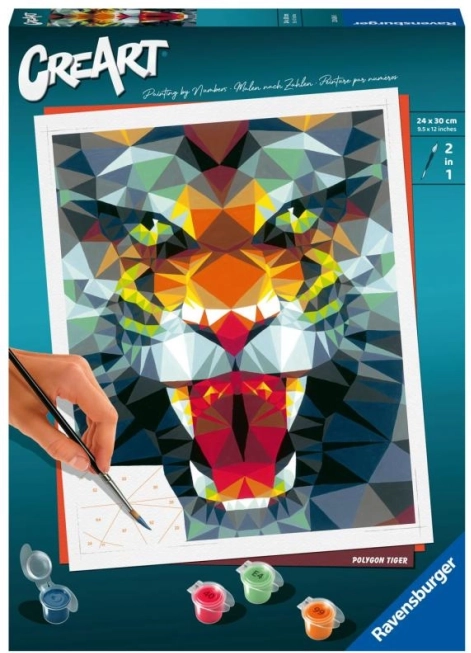 CreArt poligonski tiger – slikanje po številkah