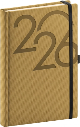 Dnevni dnevnik 2026 Zlati 15x21 cm