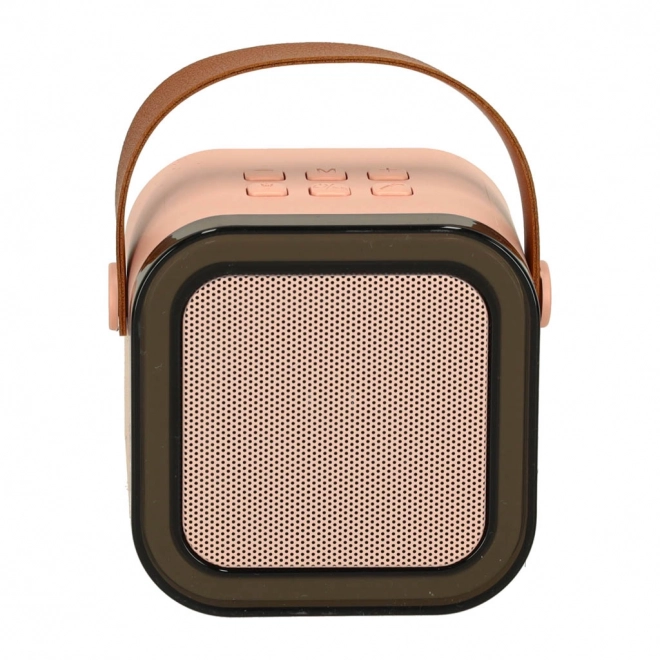 Karaoke komplet mikrofon + prenosni zvočnik BLUETOOTH USB LED roza