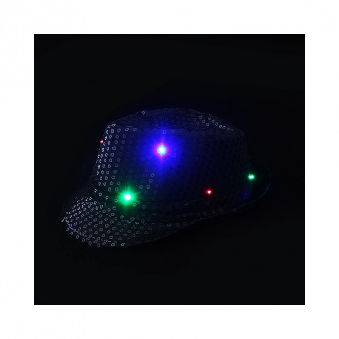 Črna disco klobuk z LED lučko za odrasle