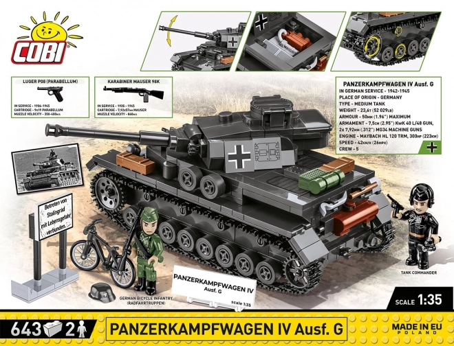 COBI 3127 Druga svetovna vojna Nemški tank Panzerkampfwagen IV Ausf. G 1:35