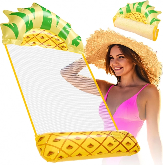 Napihljiva ležalna mreža za plažo in vodo ananas