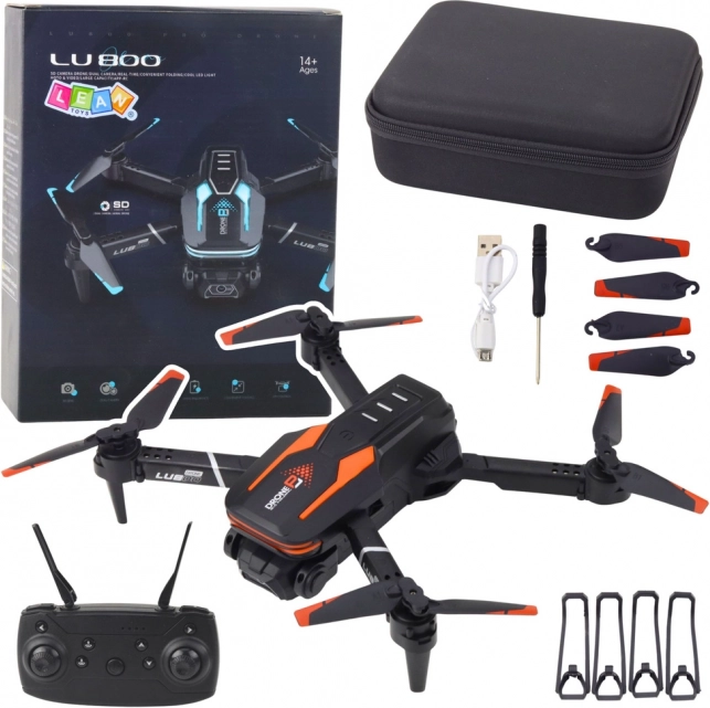 Dron s kamero LU800 z LED lučmi – oranžen