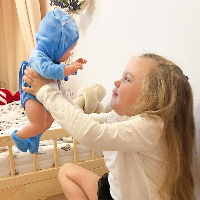 Woopie kraljevska punčka dojenček v oblekici medvedka 46 cm