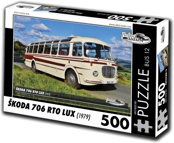 Puzzle Retro-avtomobili: Škoda 706 RTO LUX – avtobus, 500 koščkov