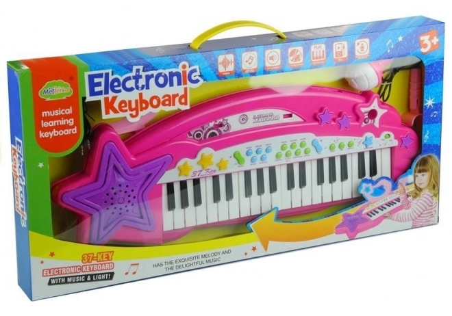 Klavirni orgle 37 tipk MP3 Mikrofon roza