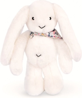 Doudou plišasti zajček z rutico bel 35 cm