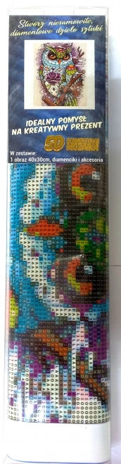 Diamantno slikanje modra sova 30x40 cm