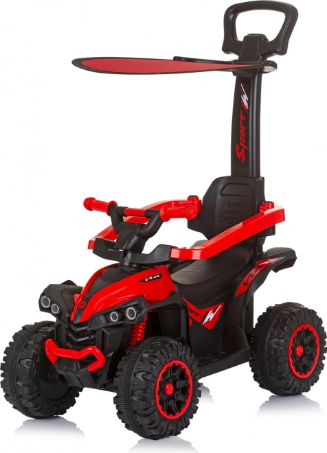 Chipolino poganjalec z vodilno palico in strehico ATV rdeče