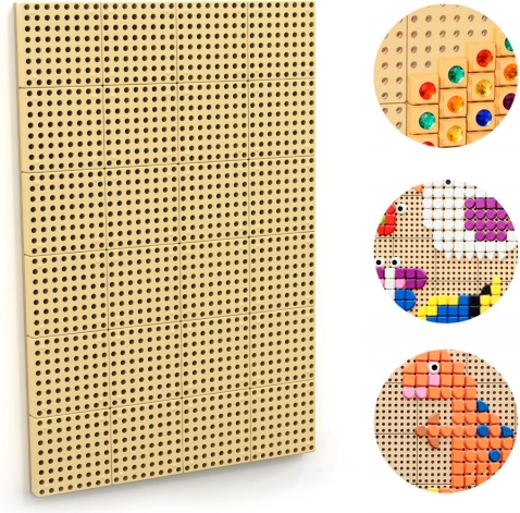 Masterkidz stenska kreativna STEM tabla z montažno ploščo 120 × 80 cm