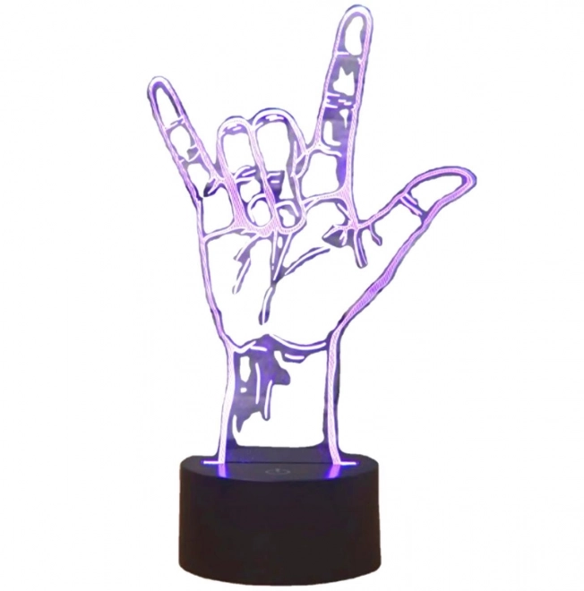 Lučka z 3D motivom roke z LED osvetlitvijo