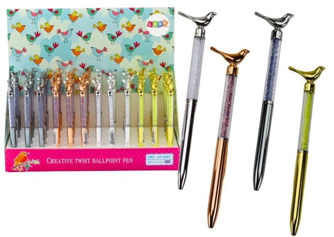 Kemični svinčnik z modro konico Birds Diamonds 0,7 mm Mix
