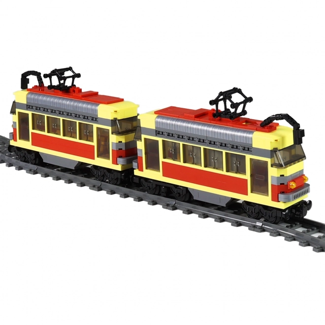 Združljiv gradbeni komplet BLOXO tramvaj na baterije z železniškimi tiri 724 kosov