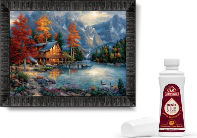 ART PUZZLE Sestavljanka z okvirjem in lepilom 3v1 1000 kosov – Senca nad reko