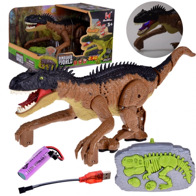 Rjav dinozaver z daljinskim upravljalnikom, igrača