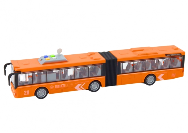 Harmonika mestni avtobus 1:16 Pogon Luči Zvoki Oranžen