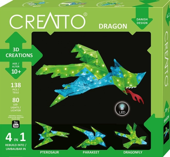 Svetleči ustvarjalni komplet Zmaj Creatto