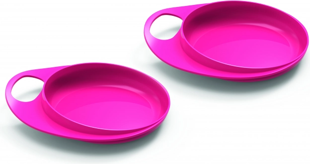 Krožniki z zvišanim robom Pastel Pink, 2 kos