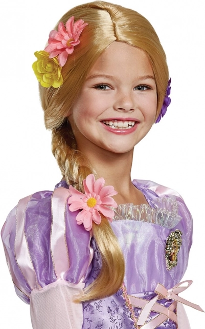 Otroška lasulja Rapunzel z okrasjem