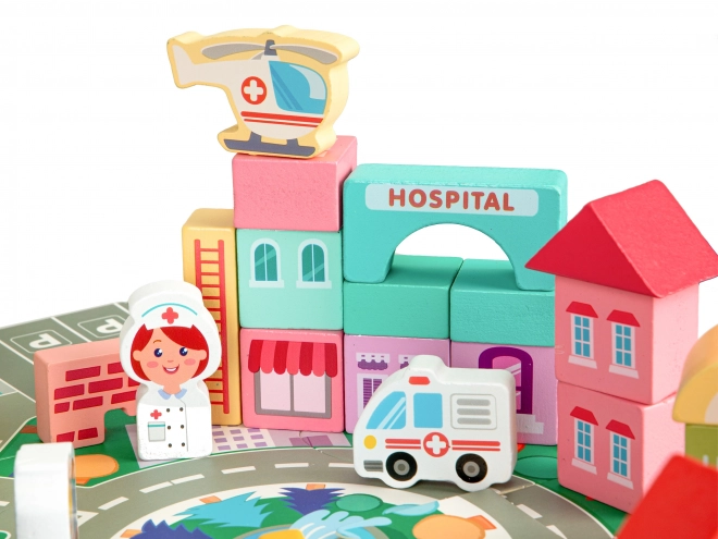 ECOTOYS Lesene kocke Mesto