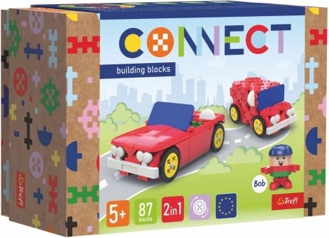 Gradbeni komplet Connect 2v1 kabriolet/dostavno vozilo plastika 87 kosov v škatli 19x13,5x9 cm