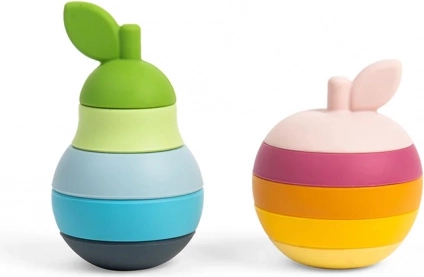 Bigjigs Toys zložljivo jabolko in hruška – silikonski zložljiv in grizni set