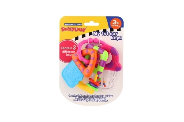 Ropotuljica/Grizalo ključi plastični 10x12cm na kartici 3m+