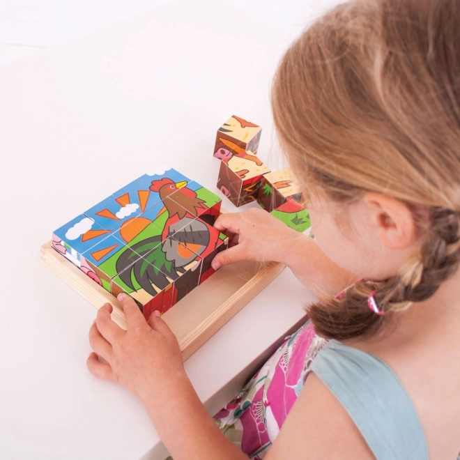 Bigjigs Toys Kocke slike farma