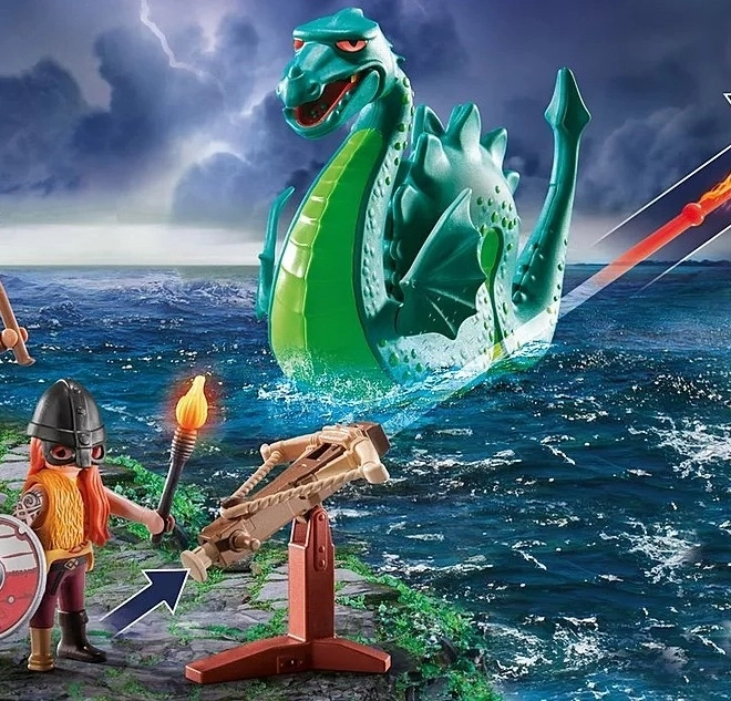 Komplet figur My Life Viking z morskim kačon