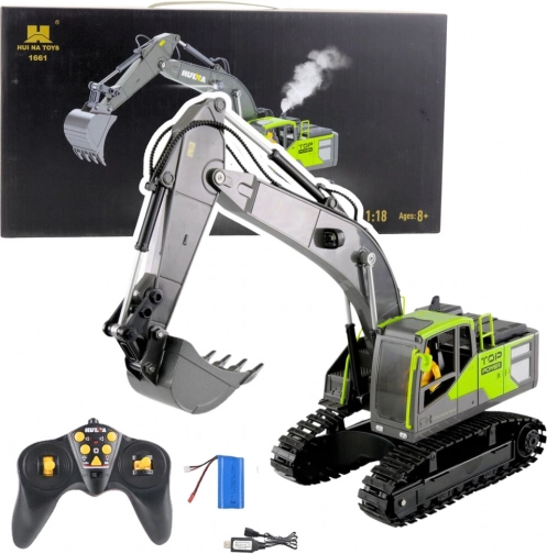 RC gosenični bager s paro HUINA 1:18 zelen
