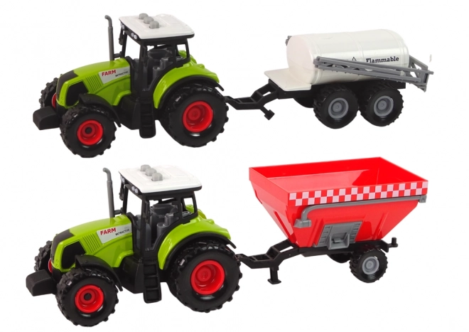 Velik traktor z LED lučmi in zvoki - komplet 2 kmetijskih strojev