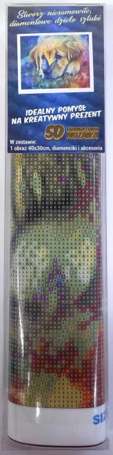Norimpex Diamantno slikanje Pes z metuljem 30x40cm